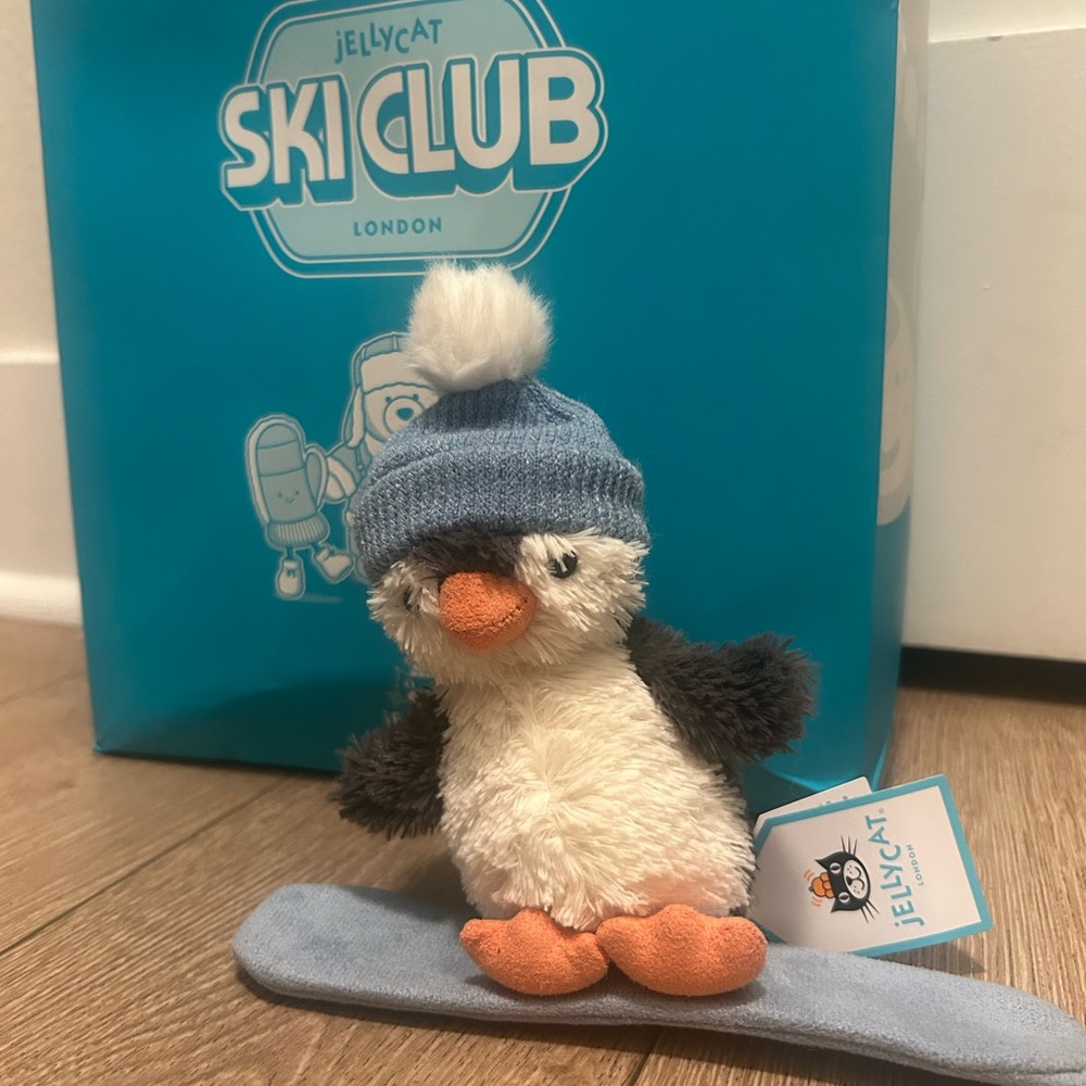 JellyCat Peanut Penguin Snowboarding Holiday Exclusive Plush Toy